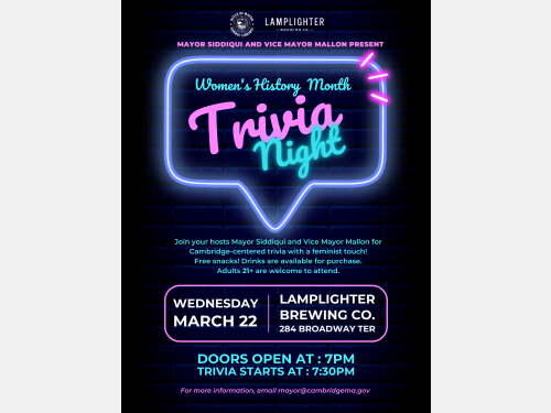 Women's History Month Trivia Night Find It Cambridge